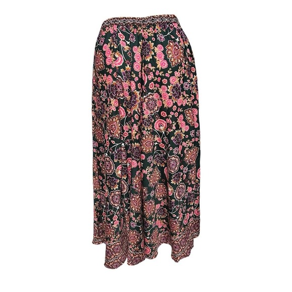Mix Nouveau Women's Boho Floral Maxi Skirt Scalloped Hem Size M - Picture 2 of 4
